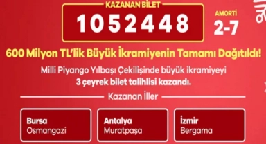 Büyük ikramiyeyi 3 il paylaştı! İşte talihli numara!