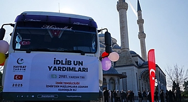 İzmir'den Suriyeliler için 1 un tırı gönderildi