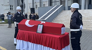Görev başında vefat eden polis memuru için tören düzenlendi