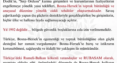 Bosna Hersek'e Rubasam'dan Destek