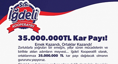 İğdeli Kooperatifi Ortaklarına Kâr Payı Dağıtıyor
