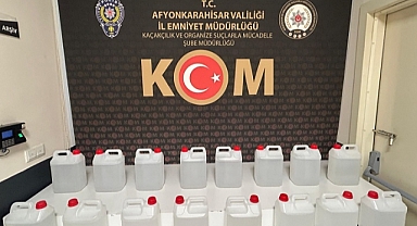 Afyonkarahisar'da 80 litre etil alkol ele geçirildi