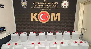 Afyonkarahisar'da 80 litre etil alkol ele geçirildi
