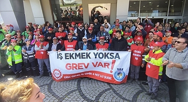 Narlıdere Belediyesi işçileri yarım gün iş bıraktı