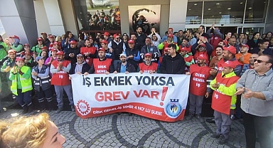 Narlıdere Belediyesi işçileri yarım gün iş bıraktı
