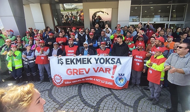 Narlıdere Belediyesi işçileri yarım gün iş bıraktı