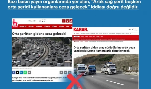 Trafikte 'orta şeride ceza' iddiaları asılsız