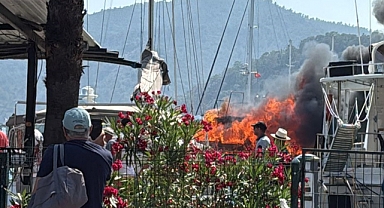 Fethiye'de teknede çıkan yangın söndürüldü