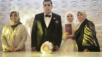 Kütahya’da görme engelli çift evlendi