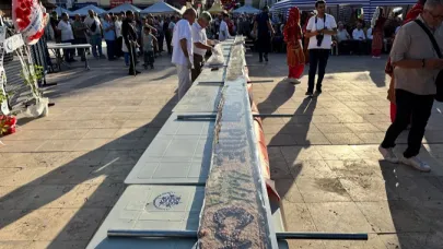 Aydın’da 13 metrelik pide rekora girdi
