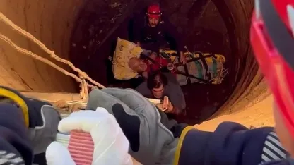 Ödemiş’te 80 yaşındaki adam 12 metrelik kuyudan kurtarıldı