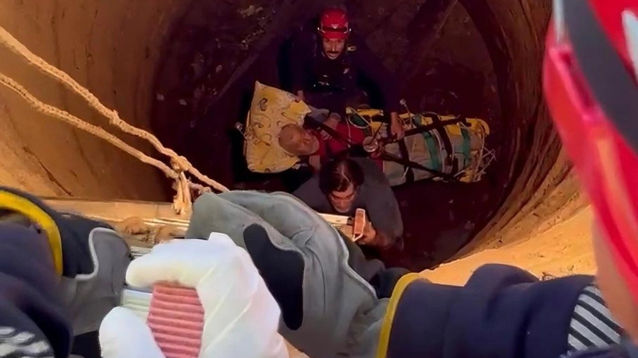 Ödemiş’te 80 yaşındaki adam 12 metrelik kuyudan kurtarıldı