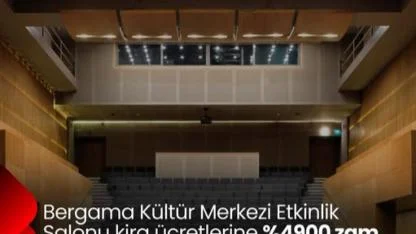Bergama Kültür Merkezi kira bedelini 50 kat artırdı