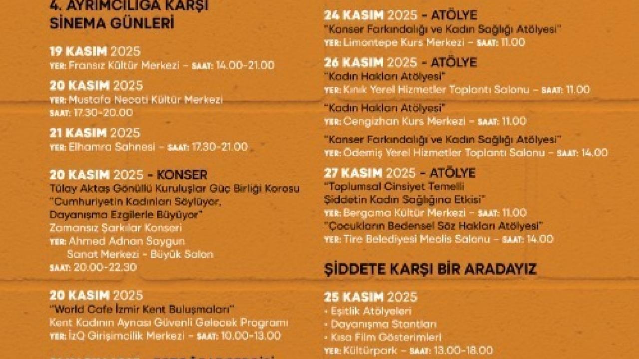 İzmir’de 25 Kasım Etkinlikleri Başlıyor