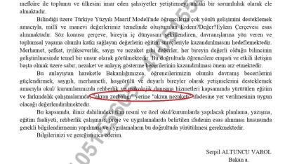 Okullara"Skandal"talimat