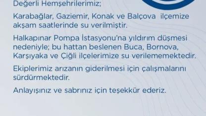 Yıldırım Vurdu, İzmir Susuz Kaldı!