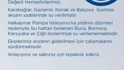 Yıldırım Vurdu, İzmir Susuz Kaldı!