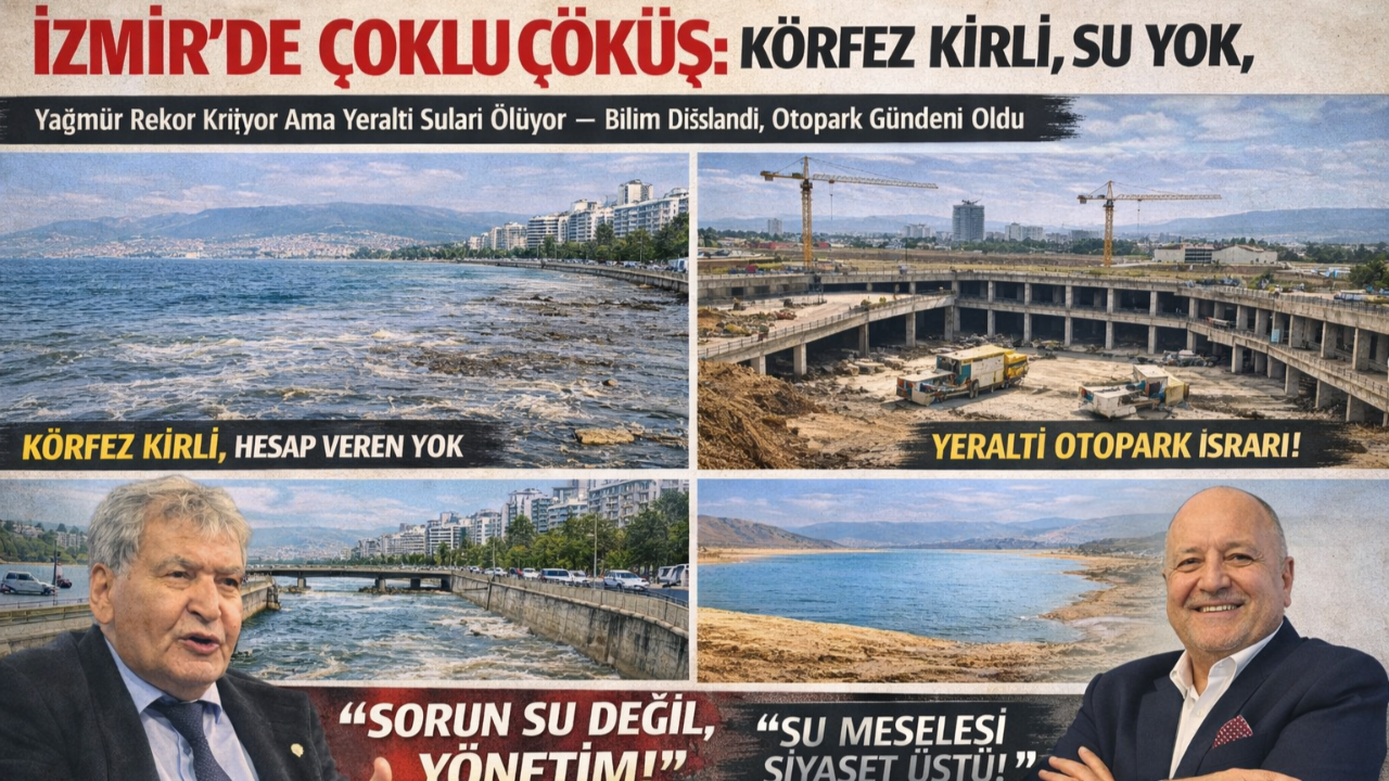 İzmir’de Çoklu Çöküş: Körfez Kirli, Su Yok, Çözüm Beton!