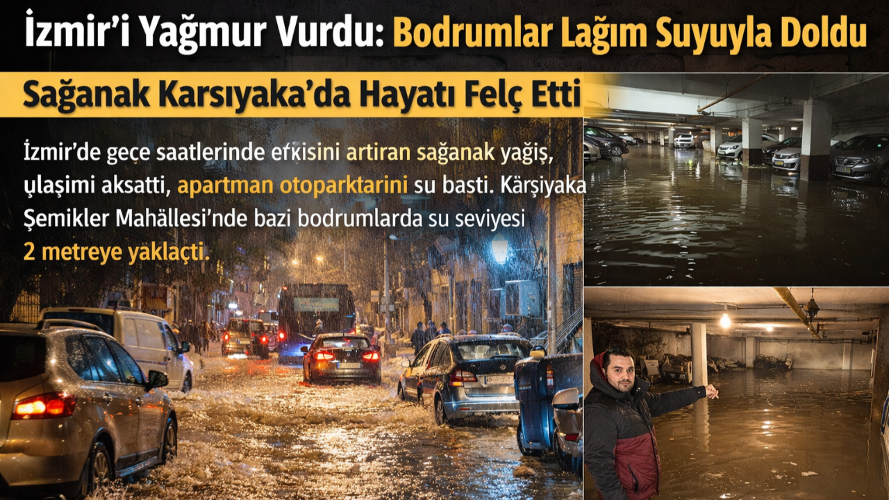 İzmir’i Yağmur Vurdu: Bodrumlar Lağım Suyuyla Doldu