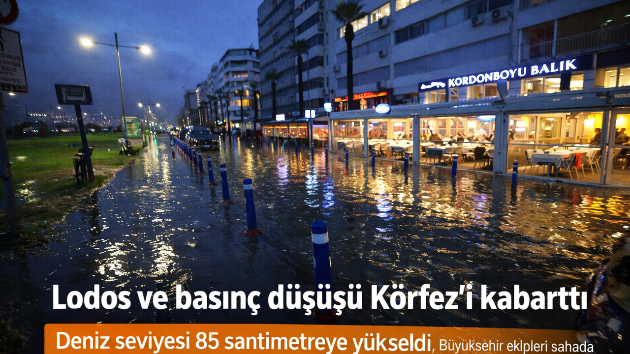 Lodos ve basınç düşüşü Körfez’i kabarttı