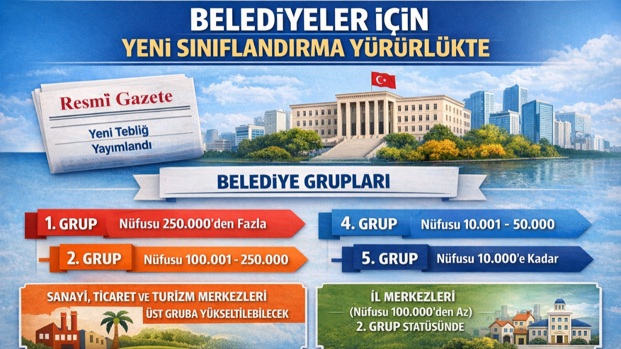 Belediyeler için yeni sınıflandırma yürürlükte