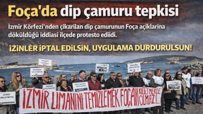 Foça’da dip çamuru tepkisi