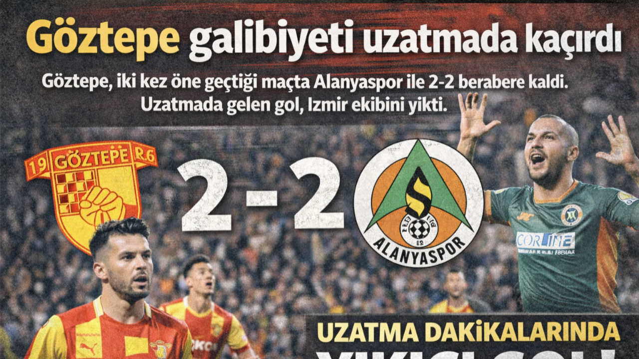 Göztepe galibiyeti uzatmada kaçırdı
