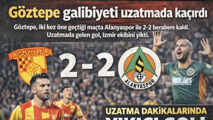 Göztepe galibiyeti uzatmada kaçırdı