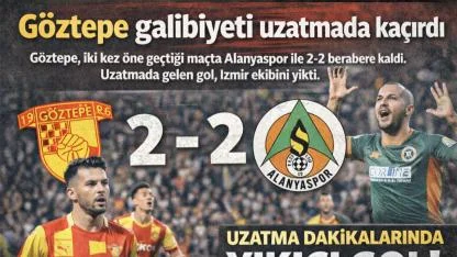 Göztepe galibiyeti uzatmada kaçırdı