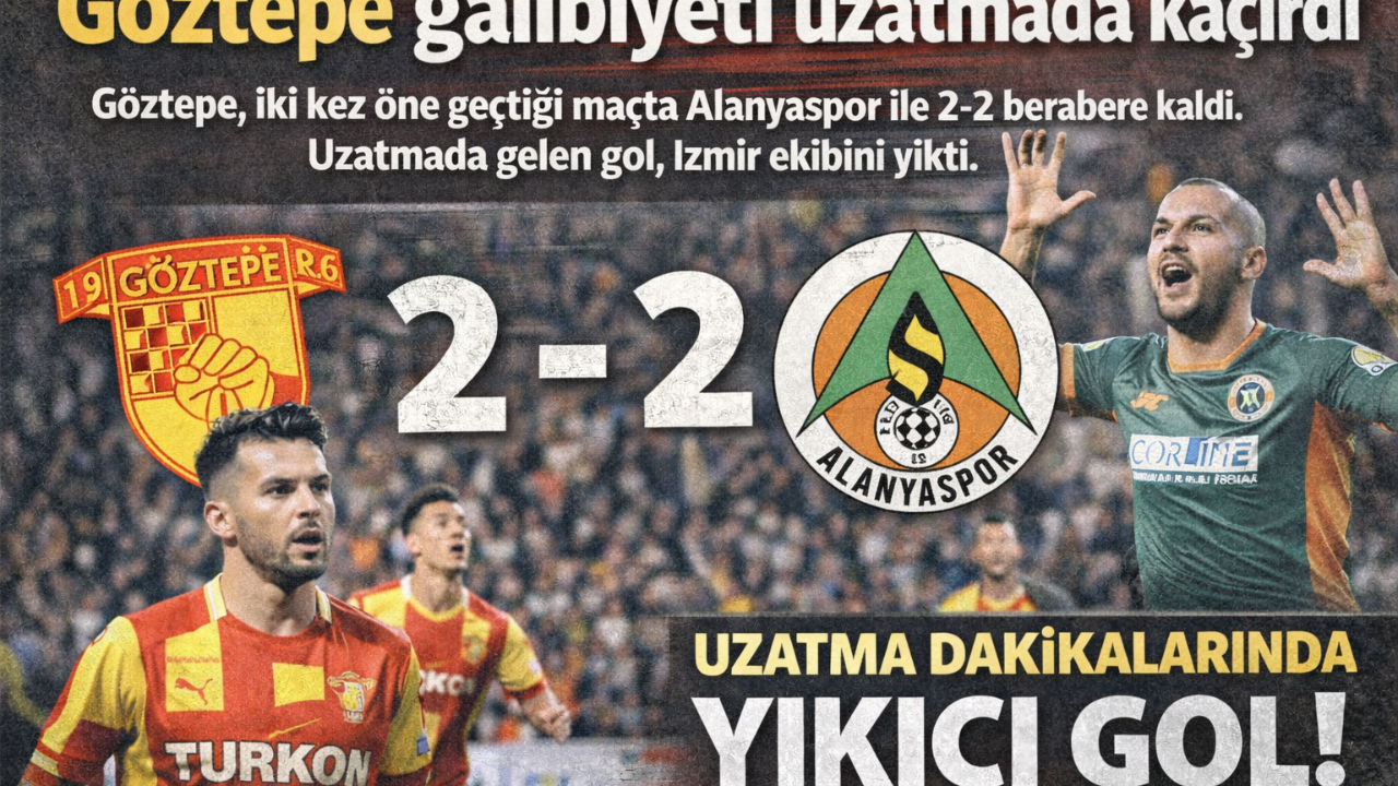 Göztepe galibiyeti uzatmada kaçırdı