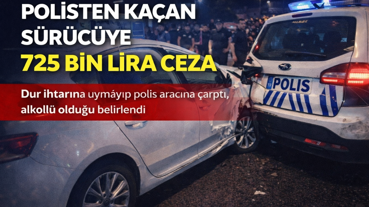 Polisten Kaçan Sürücüye 725 Bin Lira Ceza