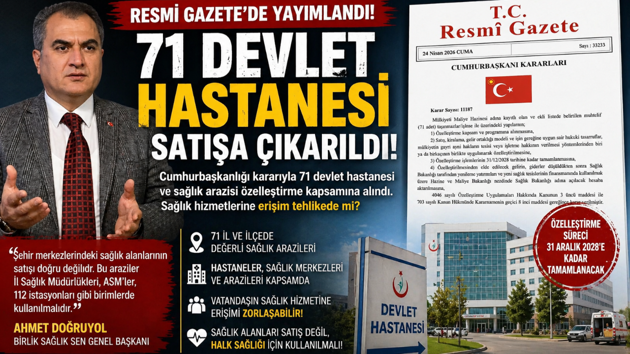 71 Devlet Hastanesi Satışta