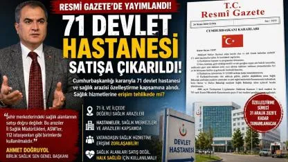 71 Devlet Hastanesi Satışta