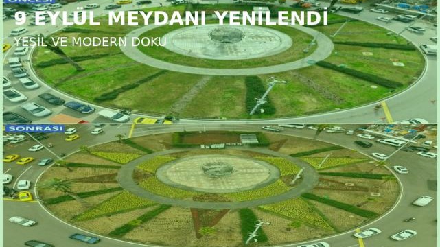 9 Eylül Meydanı artık çok daha yeşil