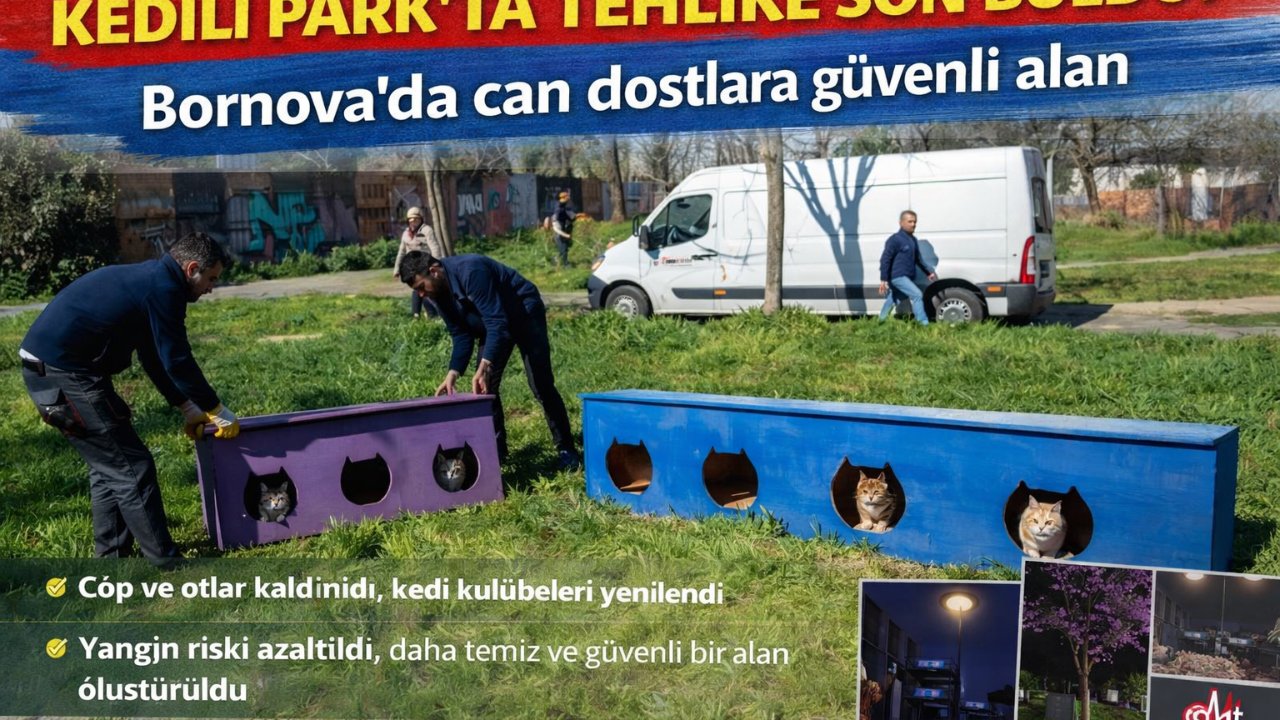 Bornova’da tehlikeli alan güvenli hale getirildi