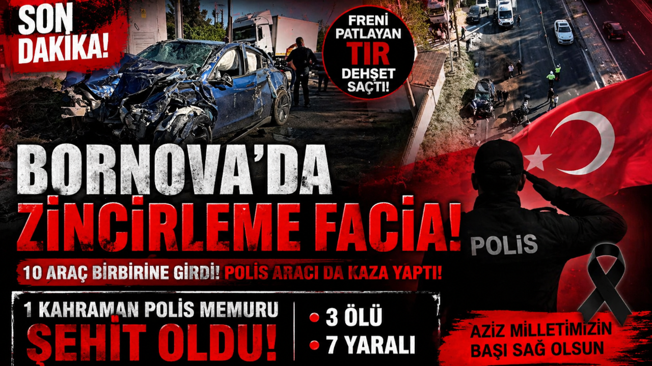 Bornova’da acı gün: Zincirleme kazada polis memuru şehit