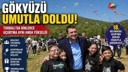 Torbalı’da Binlerce Uçurtma Aynı Anda Yükseldi