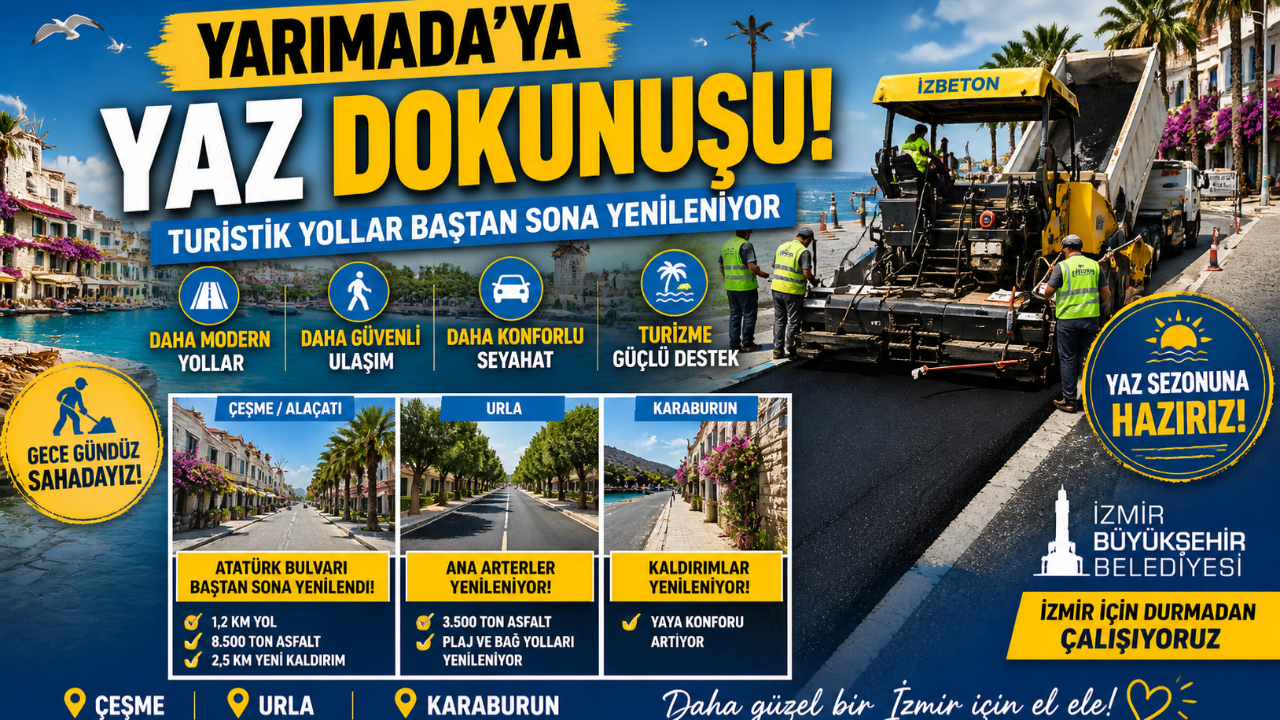 Çeşme ve Urla’da Yollar Baştan Yapıldı