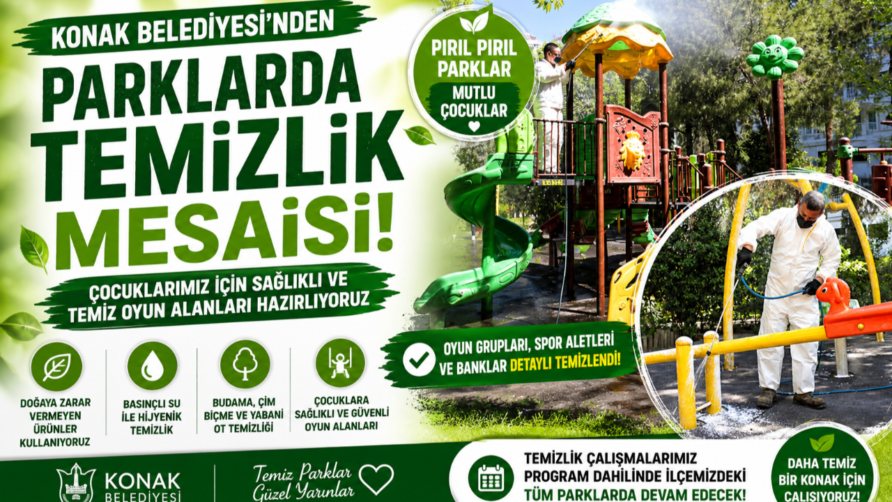 Konak’ta Parklar Baştan Sona Temizlendi!