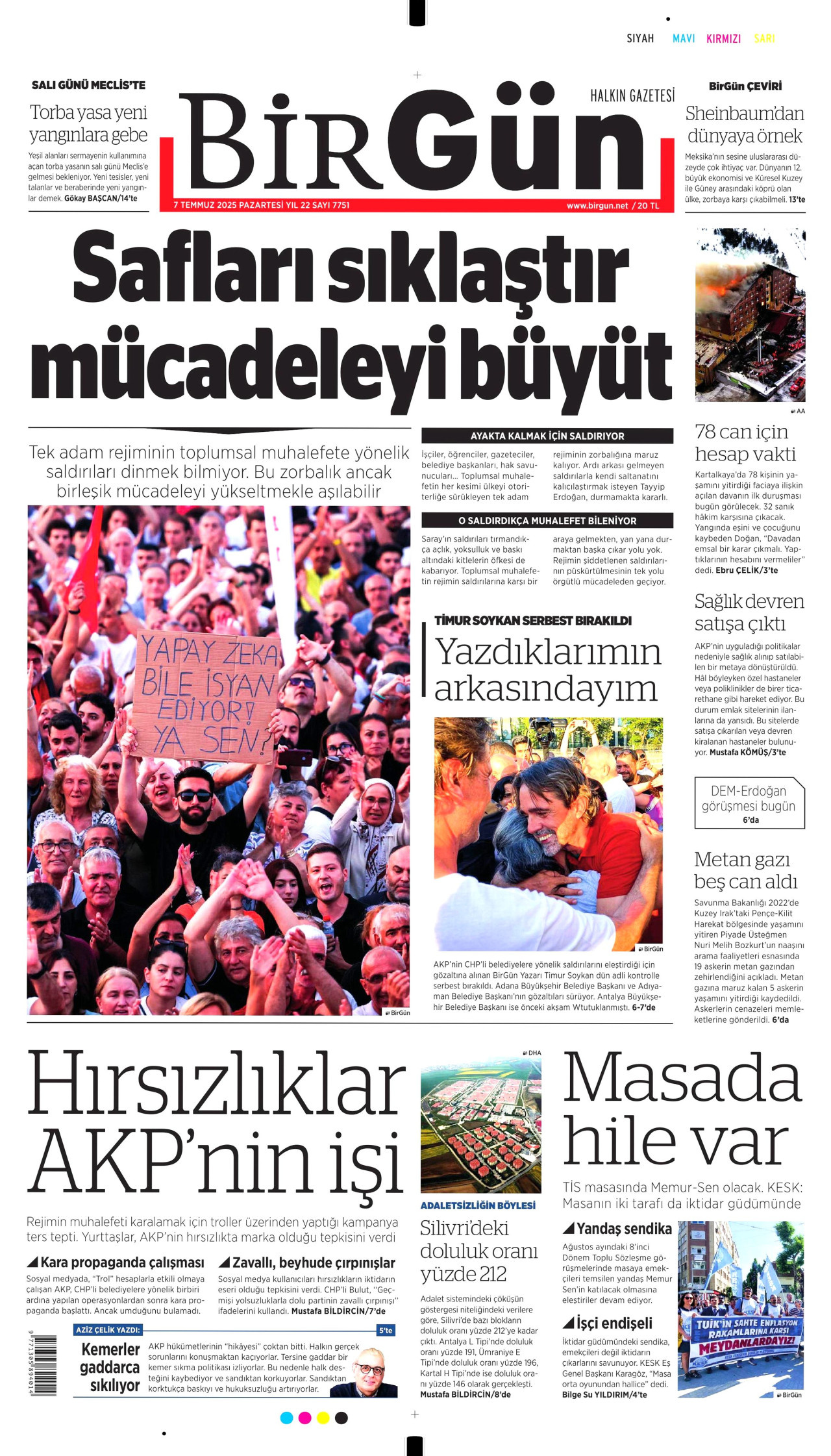 BİRGÜN Gazete Manşeti