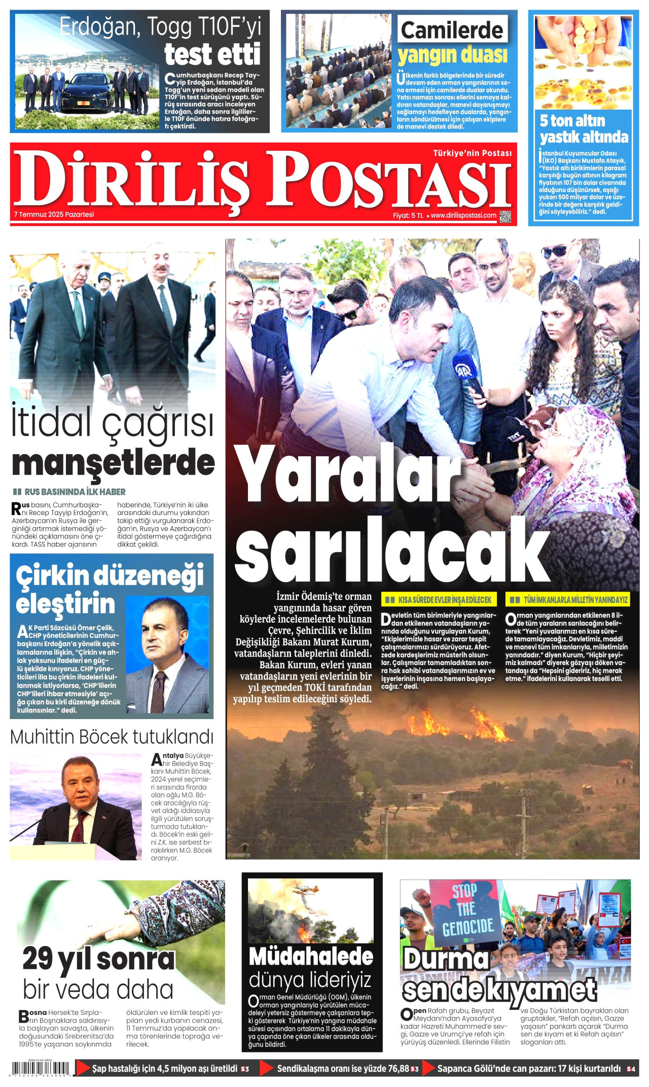 DİRİLİŞ POSTASI Gazete Manşeti