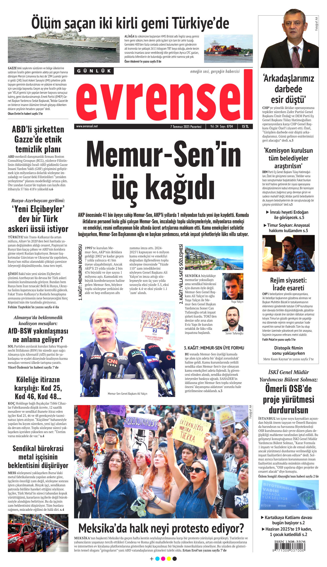 EVRENSEL Gazete Manşeti