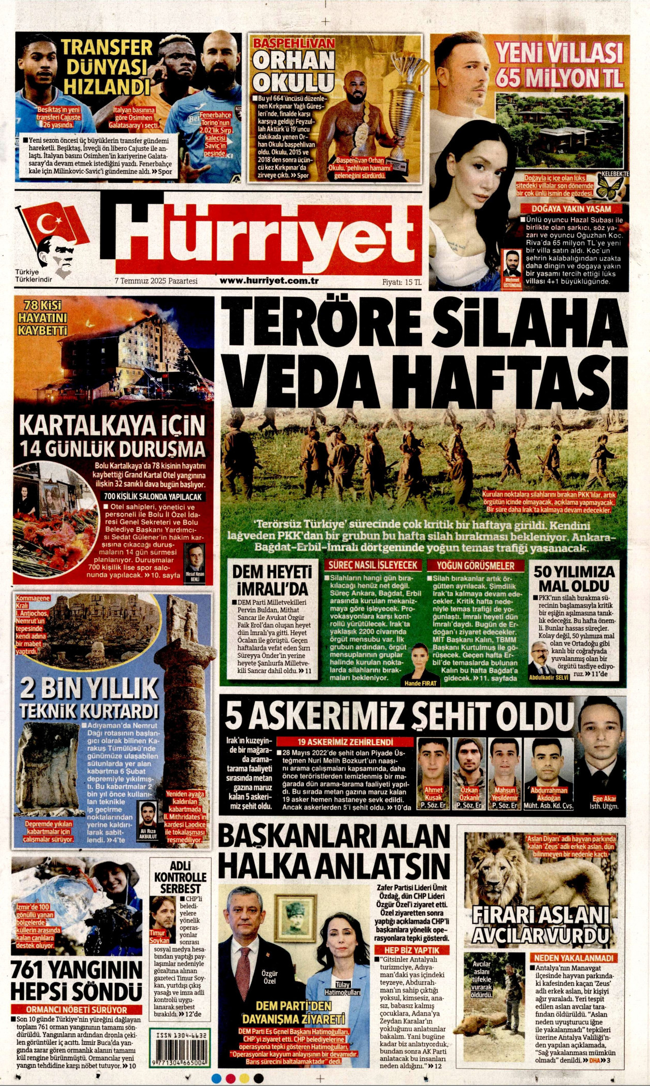 HÜRRİYET Gazete Manşeti