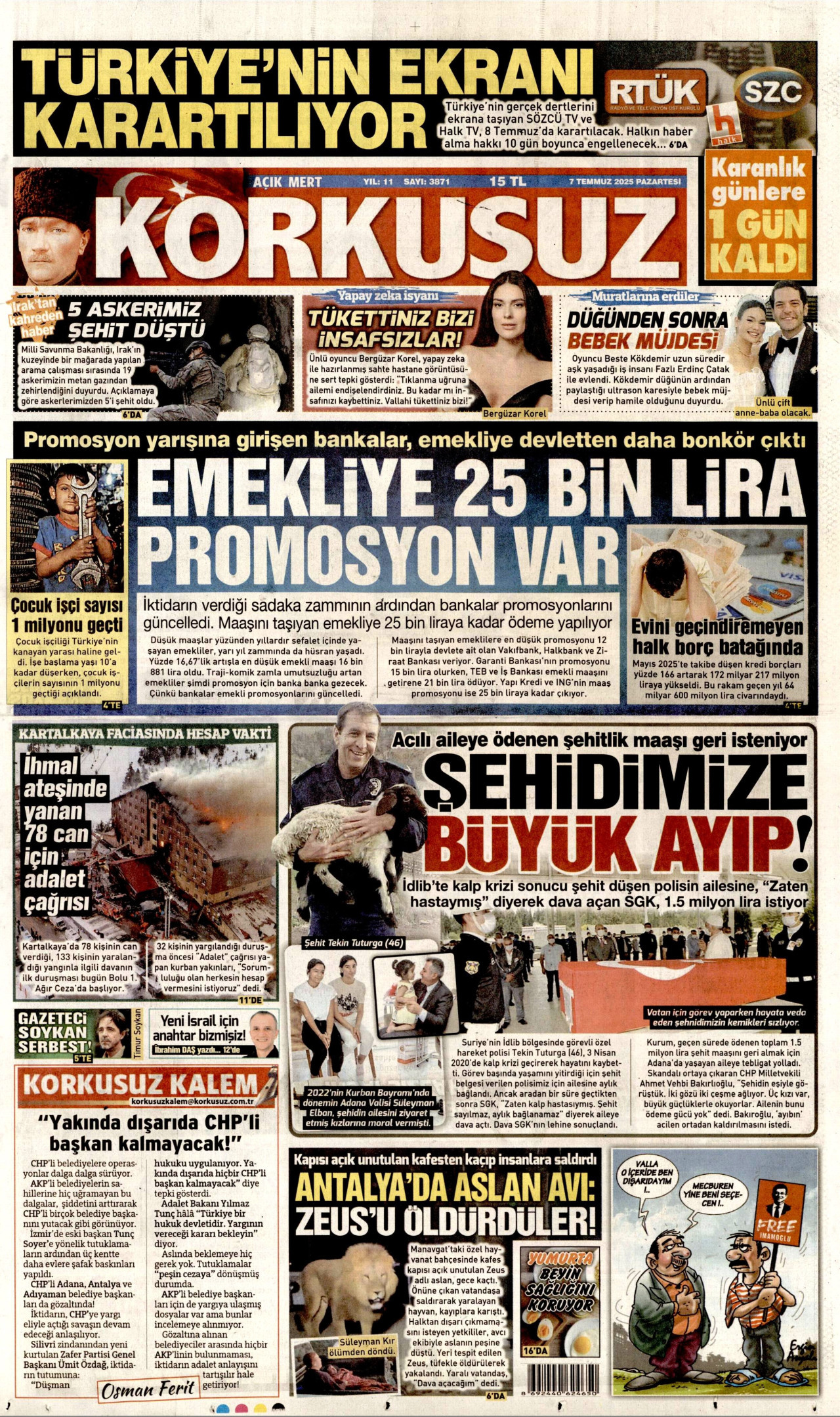 KORKUSUZ Gazete Manşeti