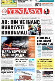 YENİ ASYA Gazete Manşeti