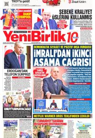 Yeni Birlik Gazete Manşeti