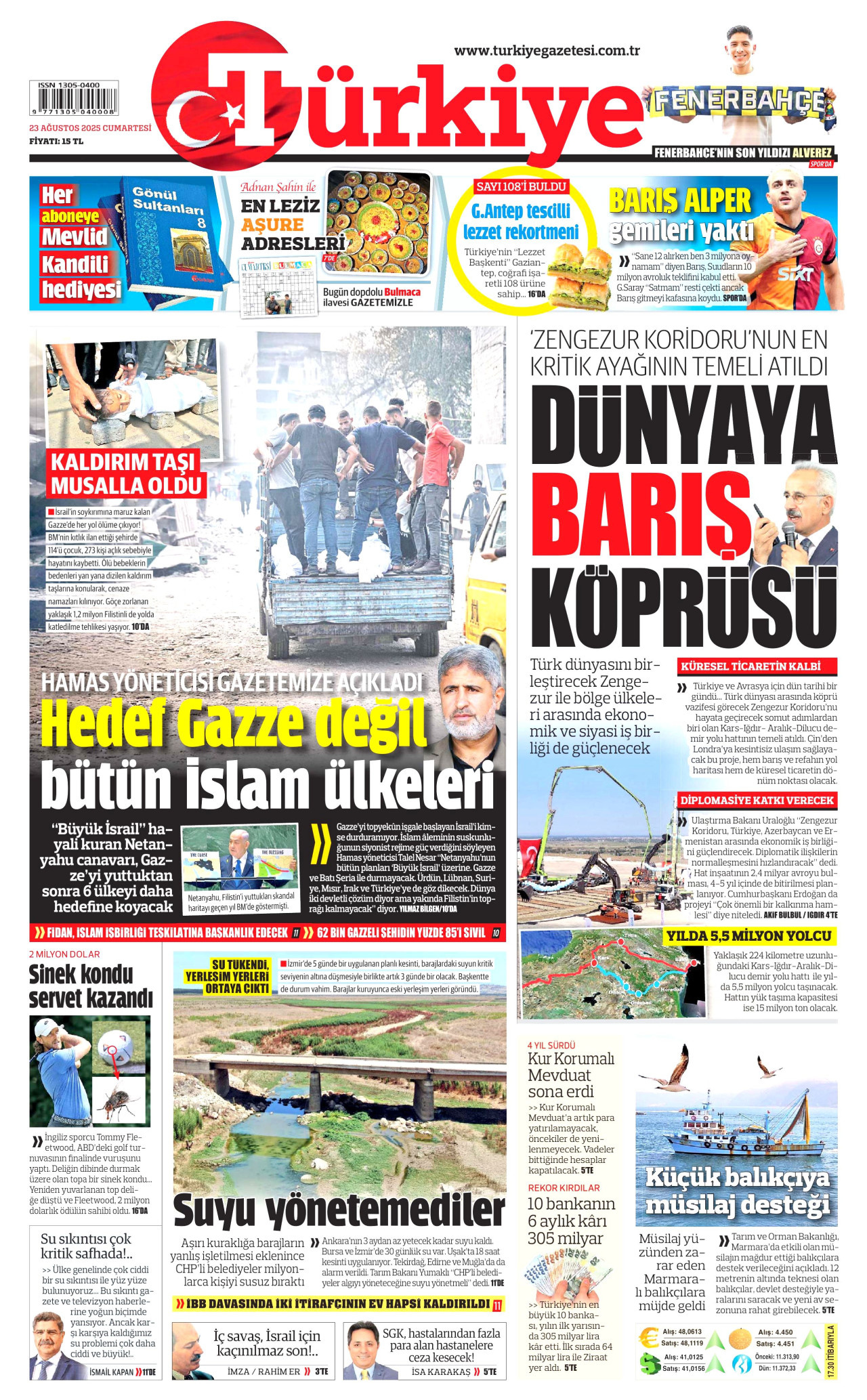 TÜRKİYE GAZETESİ Gazete Manşeti