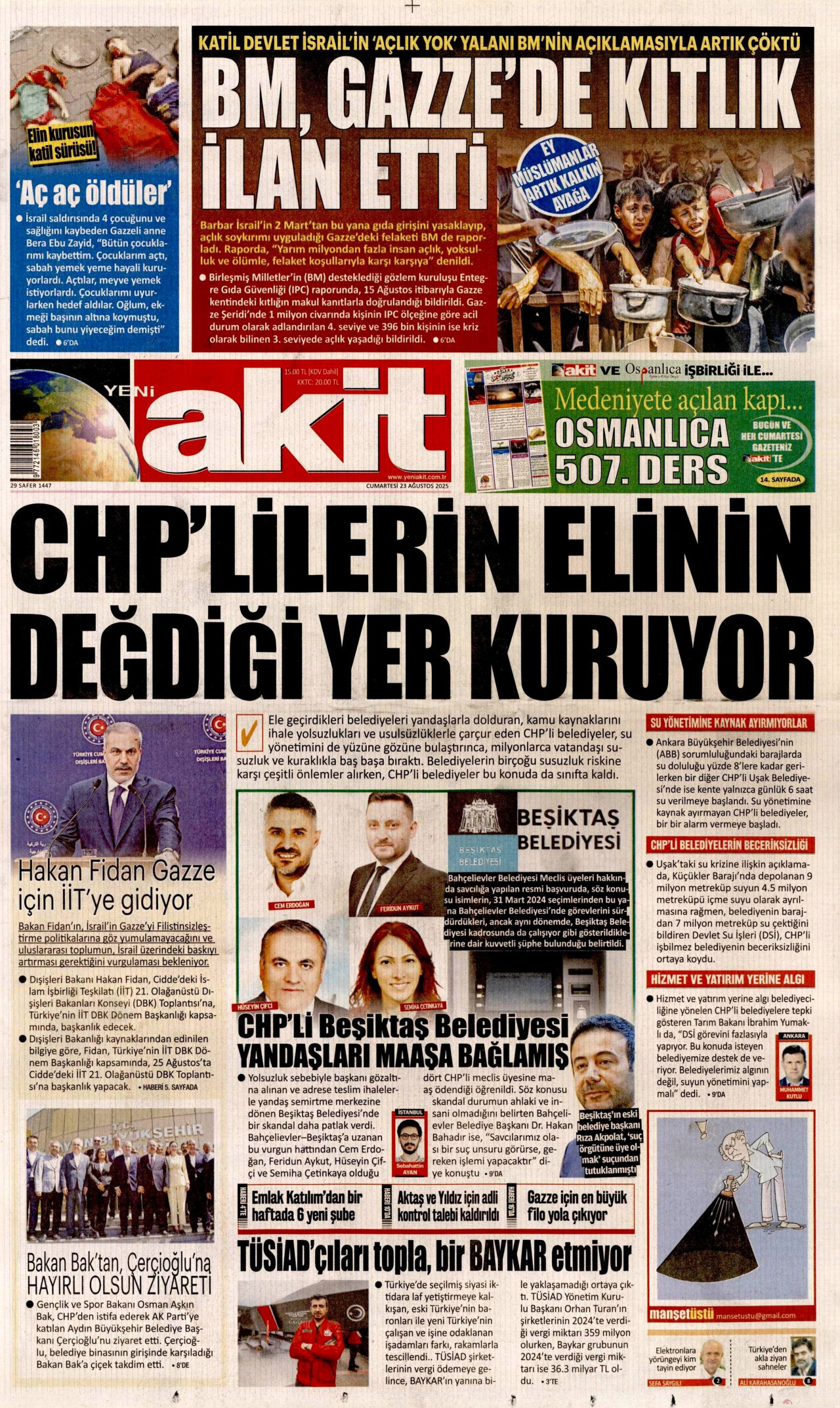 YENİ AKİT Gazete Manşeti