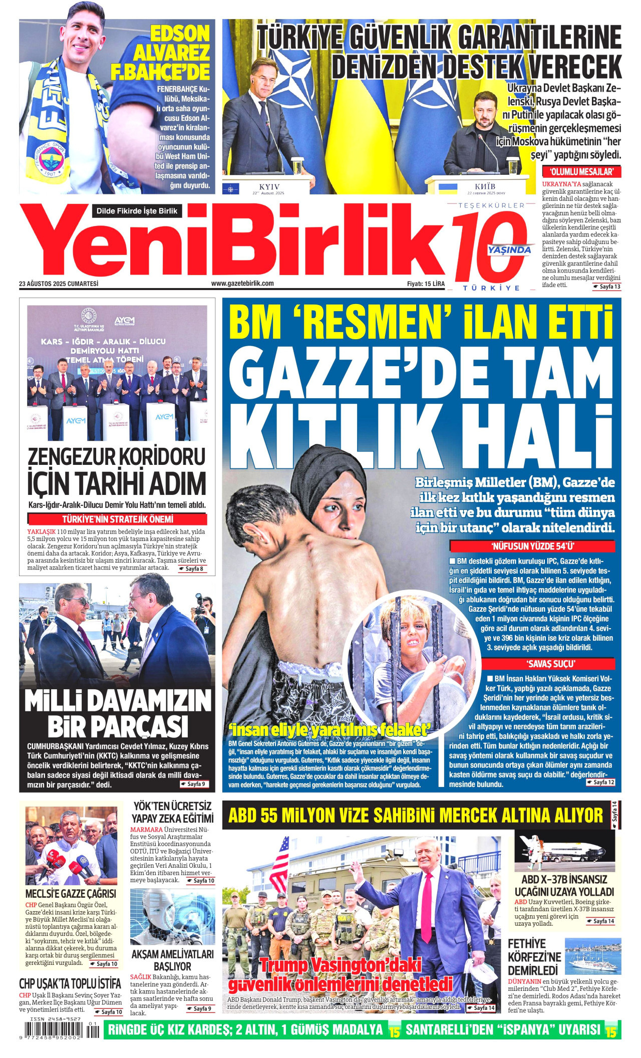 YENİBİRLİK Gazete Manşeti