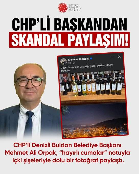 CHP'li Başkanın cuma mesajında alkol skandalı
